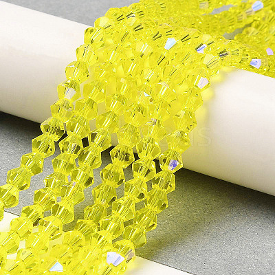 Transparent Electroplate Glass Beads Strands EGLA-A039-T4mm-L21-1