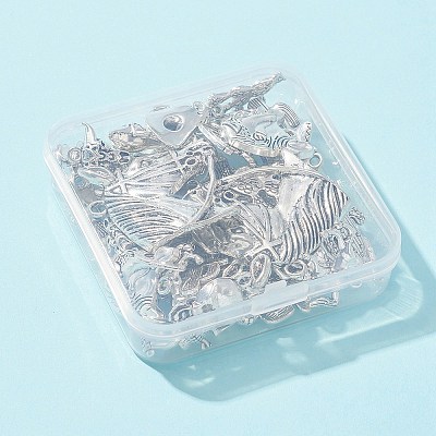 58Pcs 14 Styles Tibetan Style Alloy Pendants TIBE-FS0001-04-1