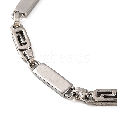 Tarnish Resistant 201 Stainless Steel Rectangle Link Chain Bracelets BJEW-B078-101P-1
