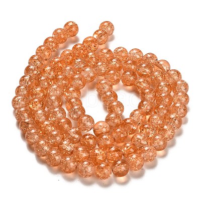 Spray Painted Crackle Glass Beads Strands CCG-Q001-10mm-05-1