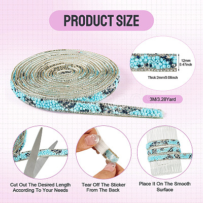 Hotfix Rhinestone Ribbon Trimming DIY-TAC0051-002A-1-1