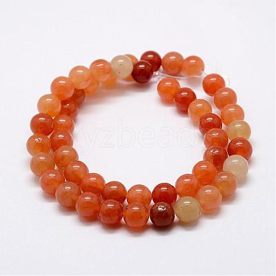 Natural Red Aventurine Bead Strands G-P257-02-8mm-1