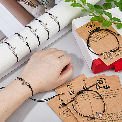 10Pcs Alloy Stethoscope Link Bracelets BJEW-DC0001-16-1