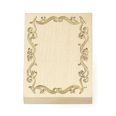 Rectangle Flower Frame Brass Stamp Heads LS-AJEW-M037-04G-02-1