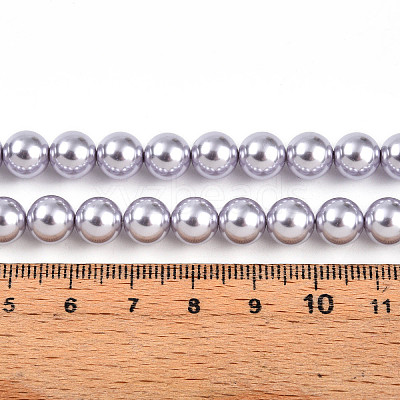 Baking Paint Pearlized Glass Pearl Bead Strands HY-N002-8mm-A04-1