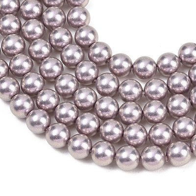 Frosted Glass Pearl Beads Strands GLAA-A044-08A-11-1