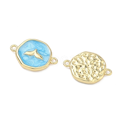 Ocean Brass Enamel Connector Charms KK-C251-05G-02A-1