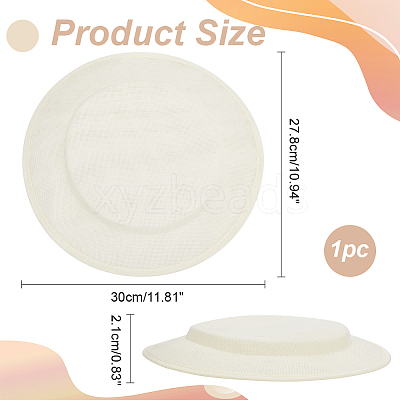 Imitation Linen Cloth Hat Fascinator Base AJEW-WH0314-493-1