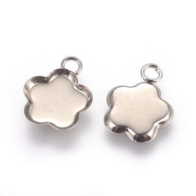 Tarnish Resistant 201 Stainless Steel Charm Cabochon Settings STAS-P227-27P-1