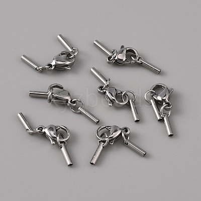 304 Stainless Steel Lobster Claw Clasps STAS-WH0044-06A-P-1