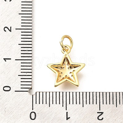 Brass Micro Pave Clear Cubic Zirconia Pendants KK-Q040-01H-G-1