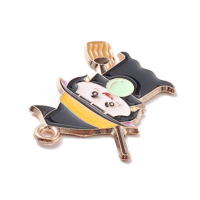 Halloween Alloy Enamel Pendants ENAM-P248-01G-C-1