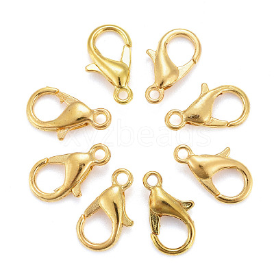 Golden Tone Zinc Alloy Lobster Claw Clasps X-E102-NFG-1