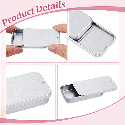 80Pcs Slide Top Tinplate Trinket Storage Boxes CON-WA0001-03-1