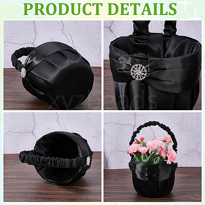Polyester Flower Baskets with Handle AJEW-CP0010-64-1