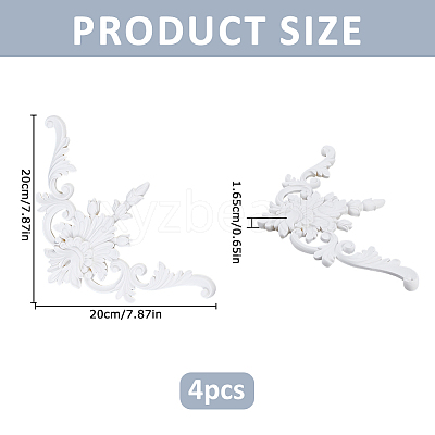 PU Flower Carved Corner Decor AJEW-WH0709-423-1