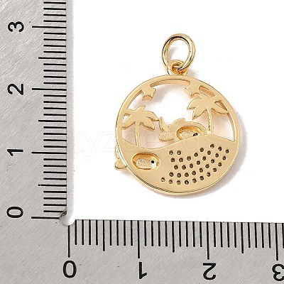 Brass Micro Pave Black Cubic Zirconia Pendants CU-CBA6344-07G-1