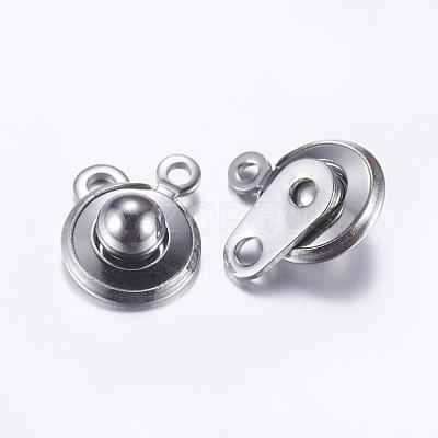 Tarnish Resistant 201 Stainless Steel Snap Clasps STAS-L198-01P-1