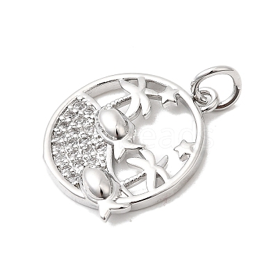 Brass Micro Pave Cubic Zirconia Pendants KK-P343-01B-P-1