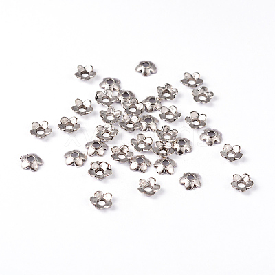 Tibetan Style Alloy Bead Caps TIBEB-P002-08AS-NR-1