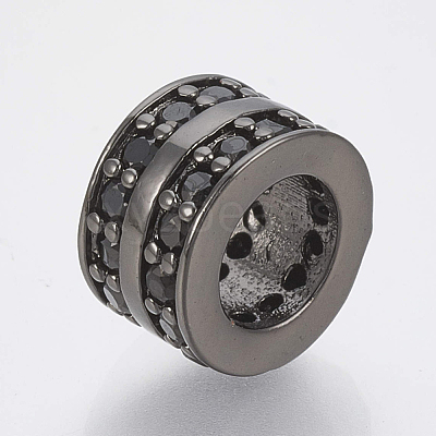 Brass Micro Pave Cubic Zirconia Beads ZIRC-S058-86B-1