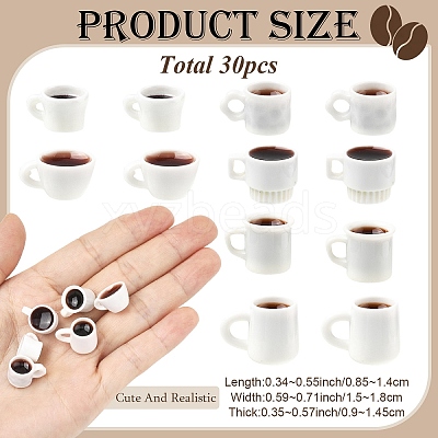 30Pcs 6 Styles Resin Dollhouse Miniature Coffee DIY-YW0017-78-1