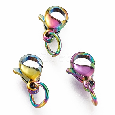 Ion Plating(IP) 304 Stainless Steel Lobster Claw Clasps STAS-G240-01A-C-1