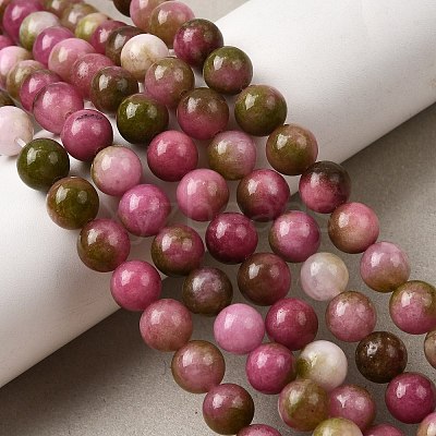 Natural Dyed White Jade Beads Strands G-M402-C03-28-1