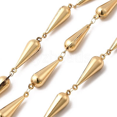 304 Stainless Steel Teardrop Link Chains STAS-L306-04G-1