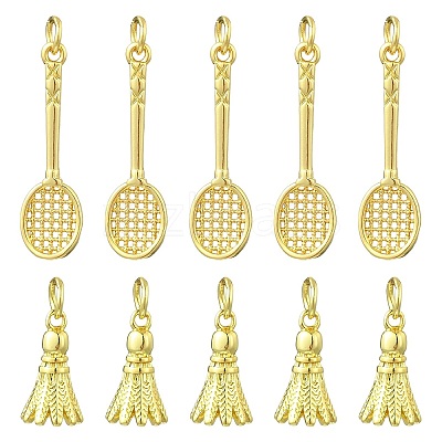 12Pcs 2 Styles Brass Pendants KK-CJ0004-49-1