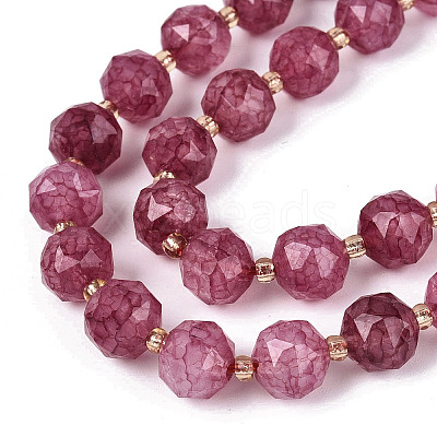 Ombre Effect Dyed Transparent Crackle Glass Beads Strands GLAA-Q111-10MM-04-1