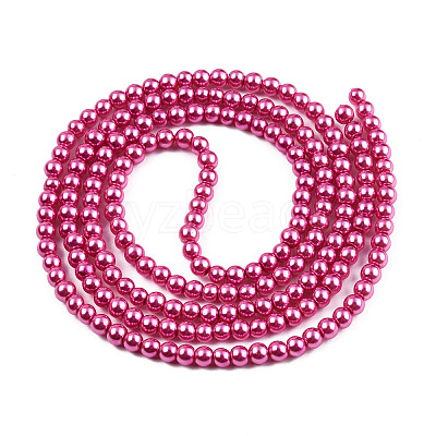 Baking Paint Pearlized Glass Pearl Round Bead Strands LS-HY-Q003-10mm-10-1