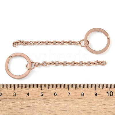 Ion Plating(IP) 304 Stainless Steel Split Key Ring Clasps X1-STAS-L226-009A-RG-1