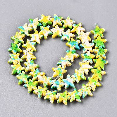 Spray Painted Synthetic Turquoise Beads Strands LS-UNKW-T001-11C-1