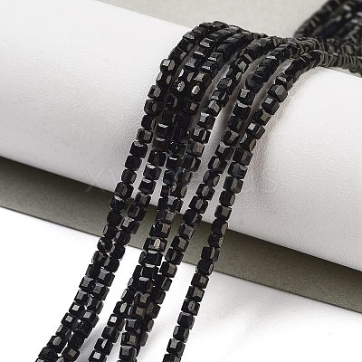 Natural Black Tourmaline Beads Strands G-H042-B21-01-1