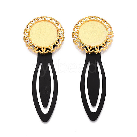 Alloy & Iron Bookmark Cabochon Settings PALLOY-N184-07G-1