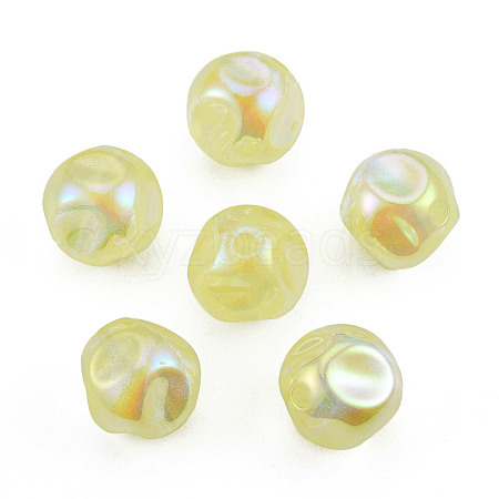 Electroplate Rainbow Iridescent Plating Acrylic Beads TACR-T025-002C-1