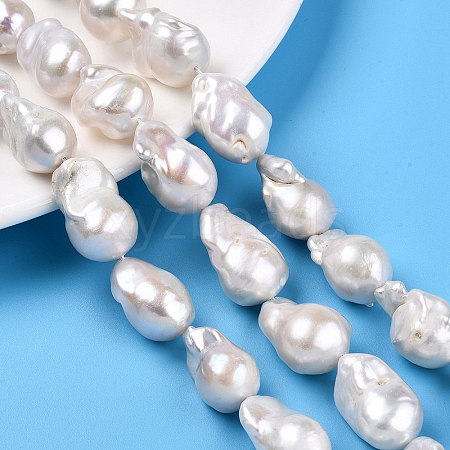 Natural Baroque Pearl Keshi Pearl Beads Strands PEAR-S019-02C-02-1