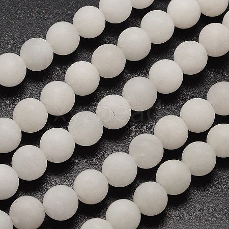 Natural White Jade Beads Strands X-G-D671-6mm-1