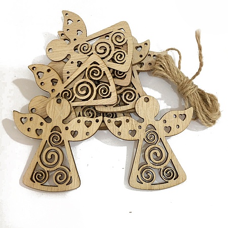 Unfinished Wood Pendant Decorations LS-XMAS-PW0001-170-35-1