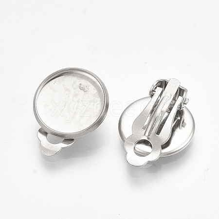 Non-Tarnish 201 Stainless Steel Clip-on Earring Findings STAS-S079-81D-1