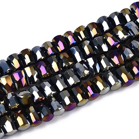 Electroplate Opaque Glass Beads Strands EGLA-N022-09A-C01-1