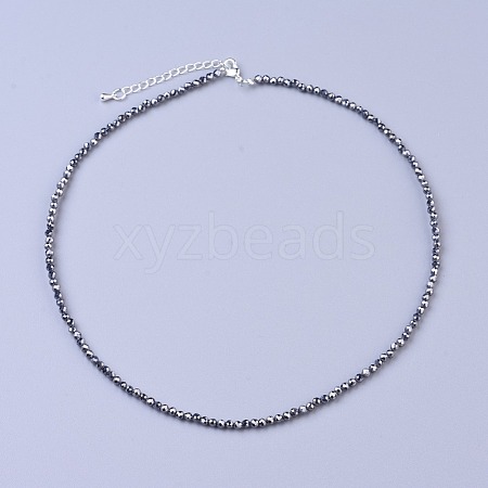 Terahertz Stone Beaded Necklaces NJEW-K114-B-A22-1