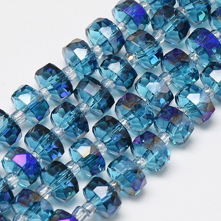 Electroplate Glass Beads Strands EGLA-Q083-6mm-A02-1