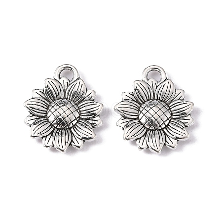 Sunflower Tibetan Style Alloy Pendants TIBEP-R344-35AS-LF-1