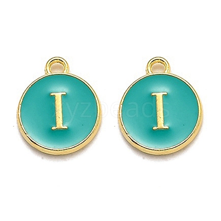 Golden Plated Alloy Enamel Charms X-ENAM-Q437-15I-1