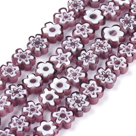 Handmade Millefiori Glass Bead Strands LAMP-J035-8mm-10-1