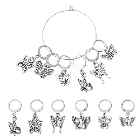 Butterfly Alloy Multifunction Pendant Decorations HJEW-CJ00005-1