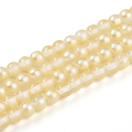 Baking Paint Transparent Glass Beads Strands DGLA-N011-4mm-02-1