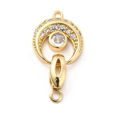 Rack Plating Brass Pave Clear Cubic Zirconia Fold Over Clasps KK-K270-04G-1